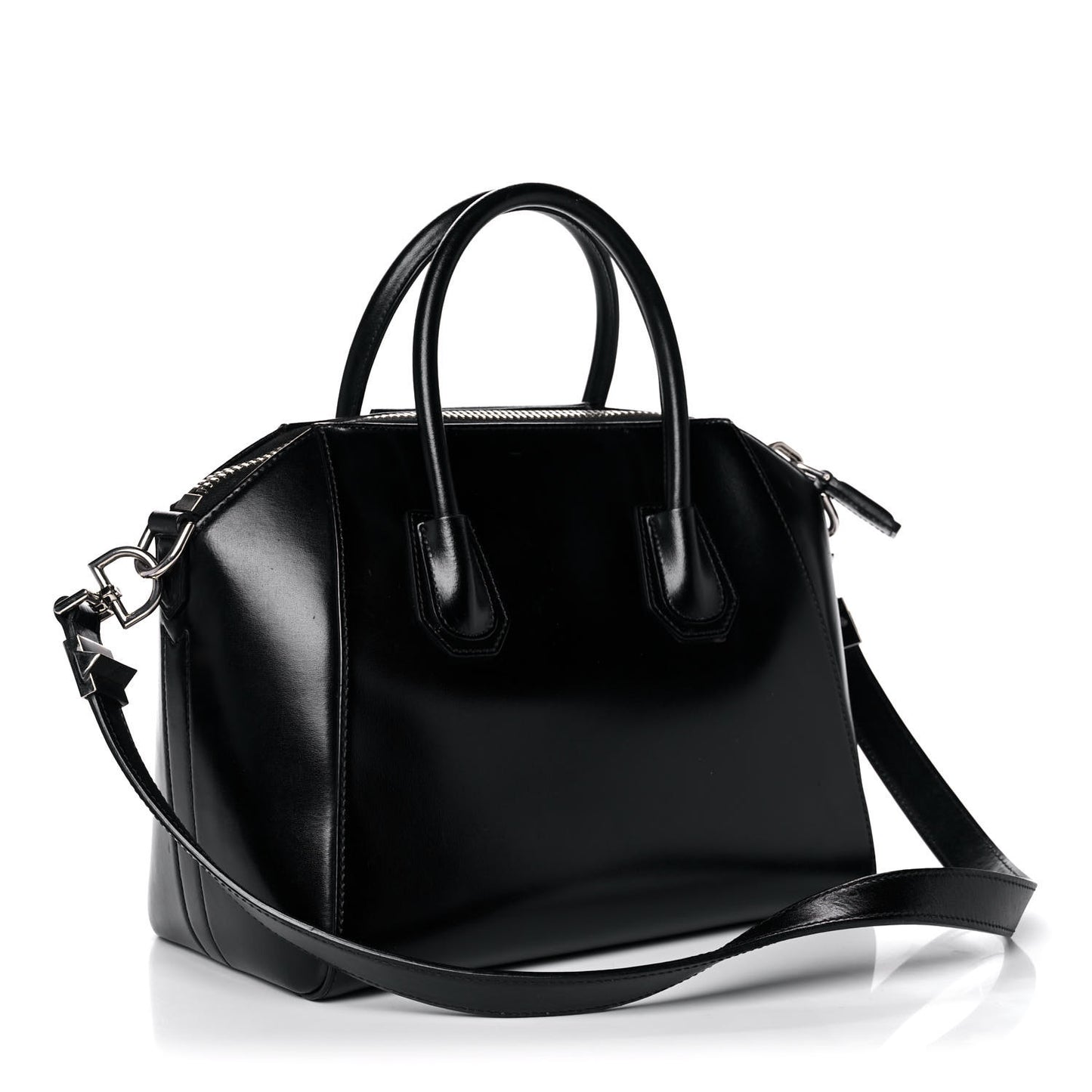 Shiny Lord Calfskin Small Antigona Black
