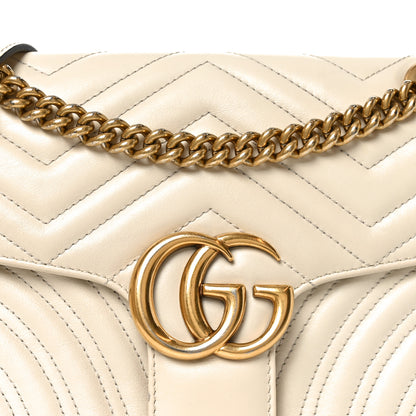Gucci Calfskin Matelasse Small GG Marmont Shoulder Bag White 7 of 10