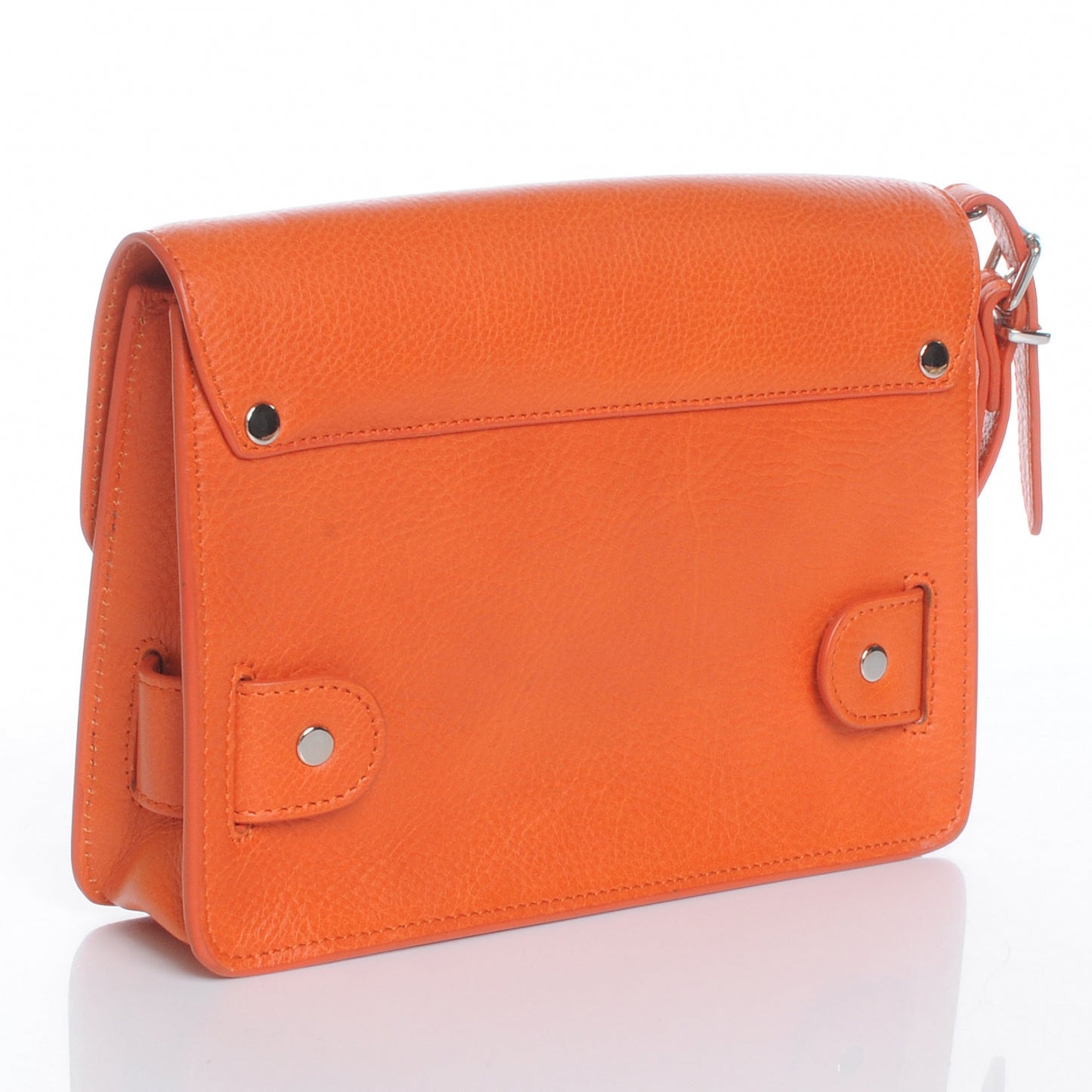 Textured Leather PS11 Wristlet Clutch Orange