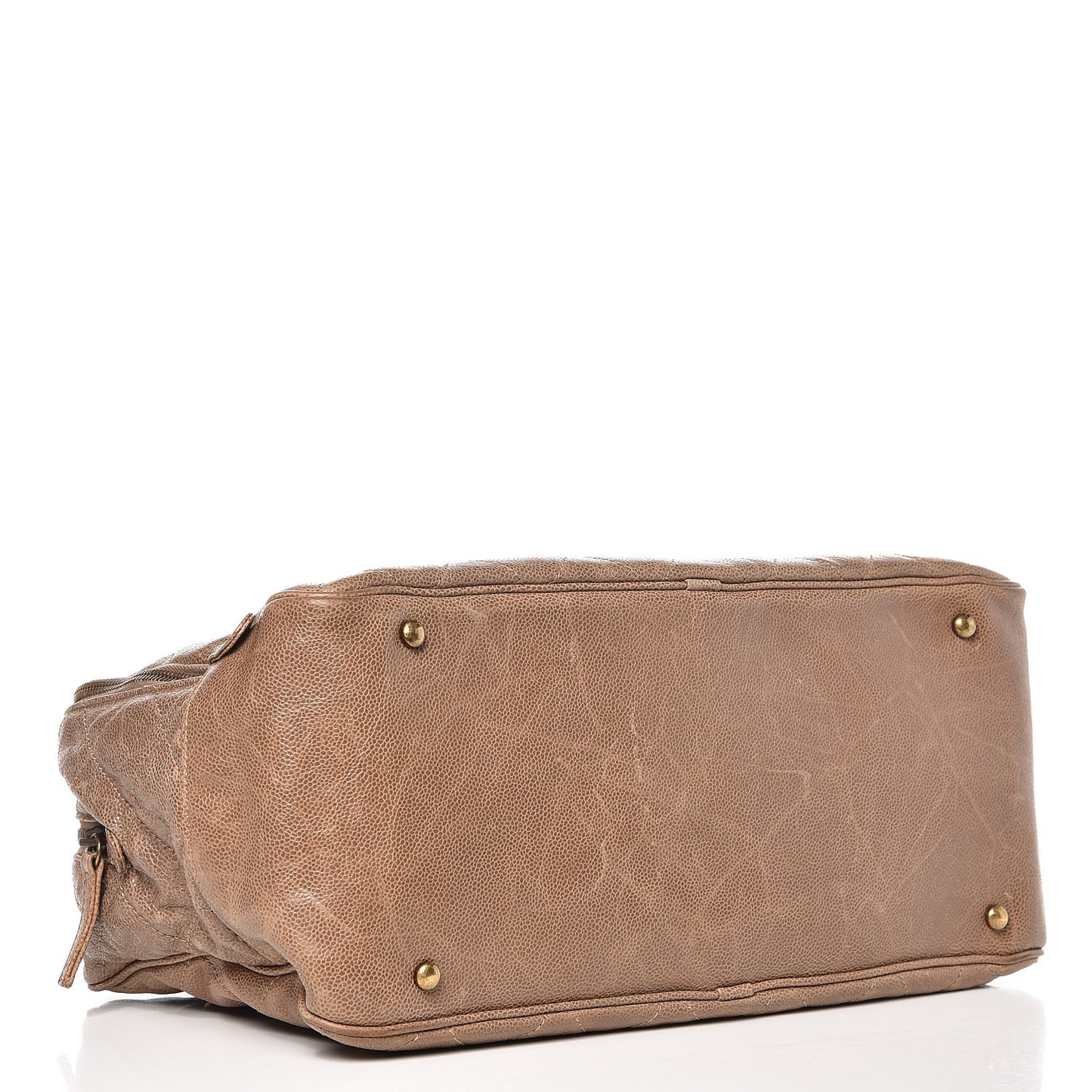 Crumpled Grained Calfskin Shiva Bowler Beige