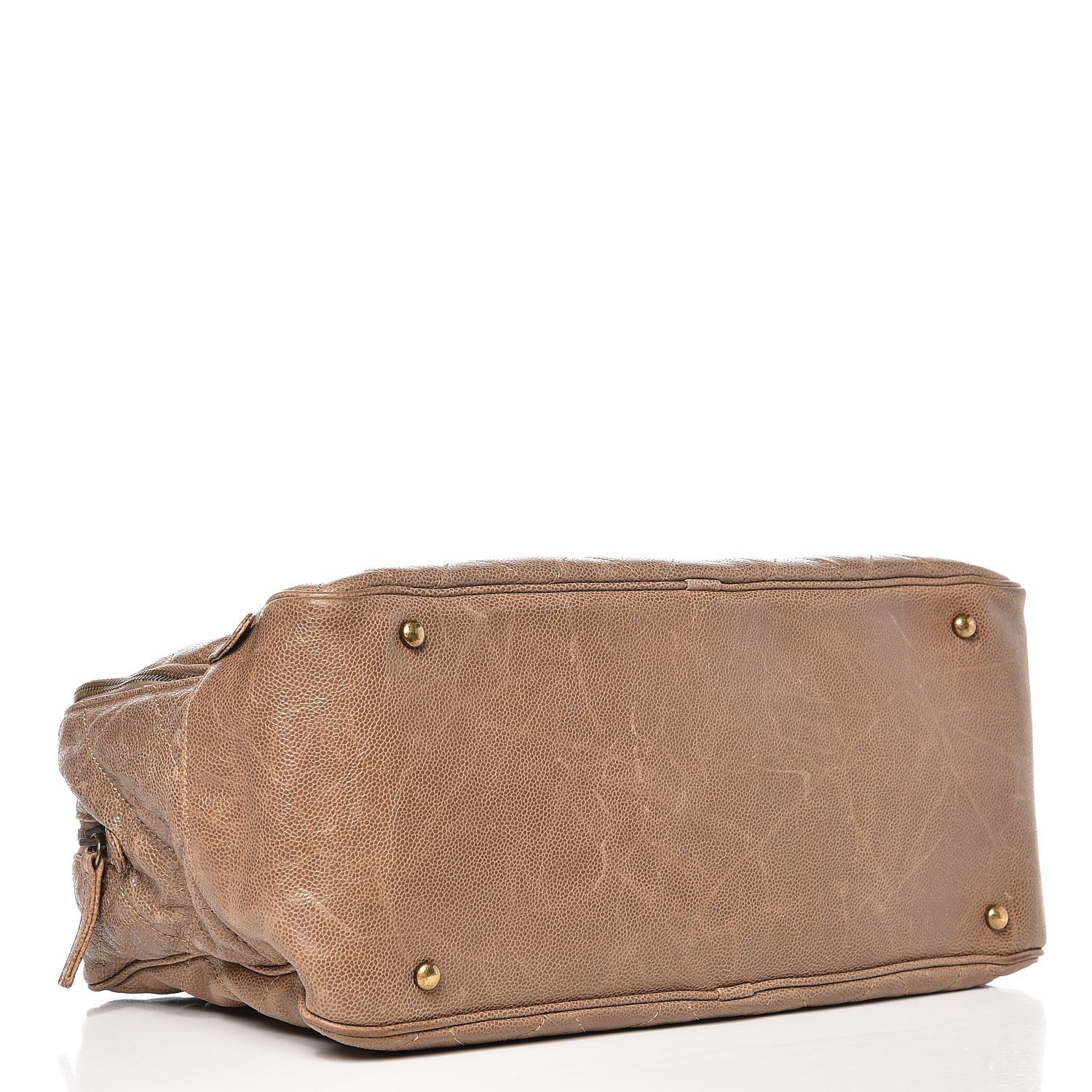 Chanel Crumpled Grained Calfskin Shiva Bowler Beige 4 of 13