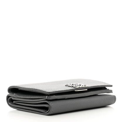 Loewe Grained Calfskin Anagram Trifold Wallet Asphalt Grey 4 of 7