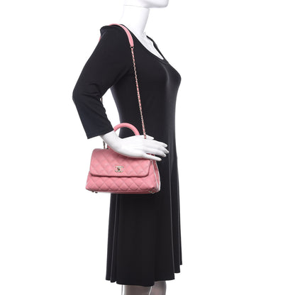 Chanel Caviar Quilted Mini Coco Handle Flap Pink 2 of 11