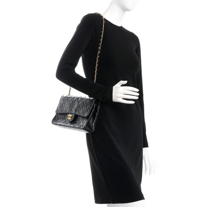 Chanel Lambskin Quilted Medium Double Flap Black 2 of 8