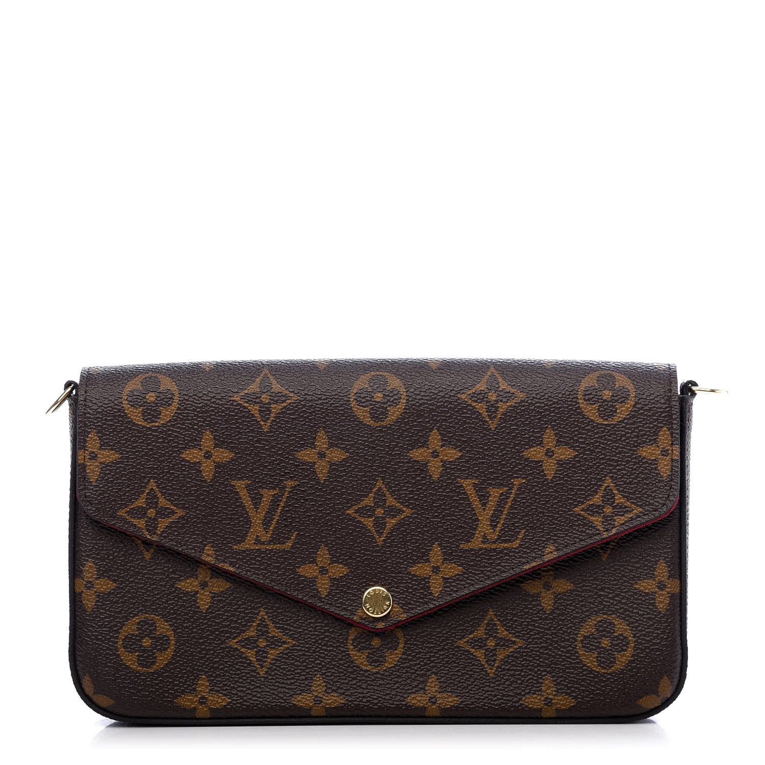 Louis Vuitton Monogram Pochette Felicie Chain Wallet Fuchsia 1 of 7