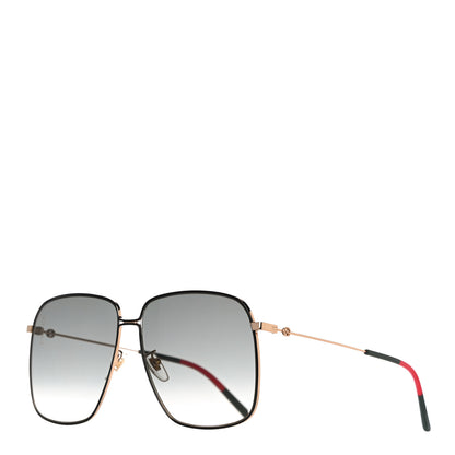 Gucci Web Rectangular Frame Interlocking G Sunglasses GG0394S Green Red 1 of 8