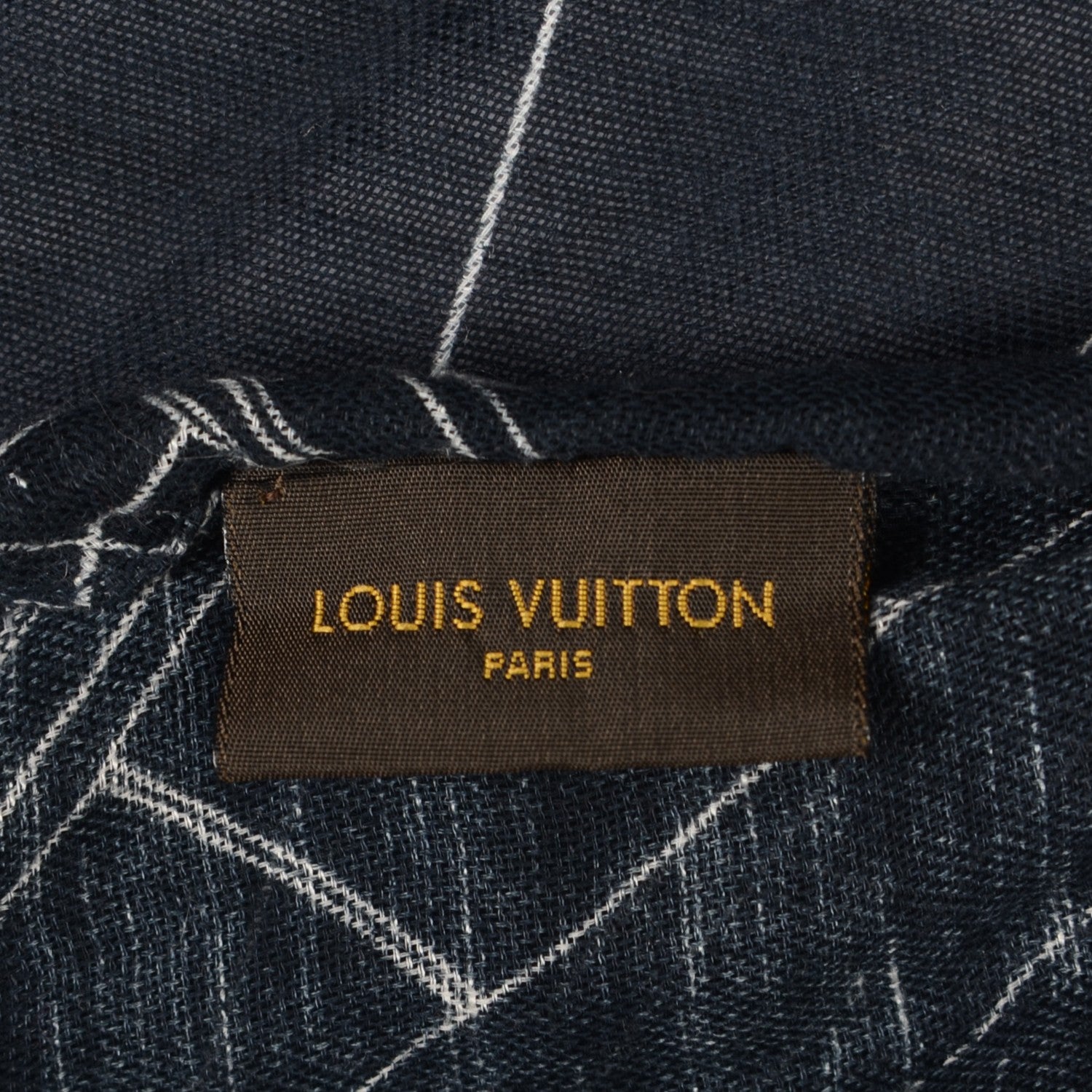Louis Vuitton Cotton Linen Victory Boat Stole Navy 5 of 5