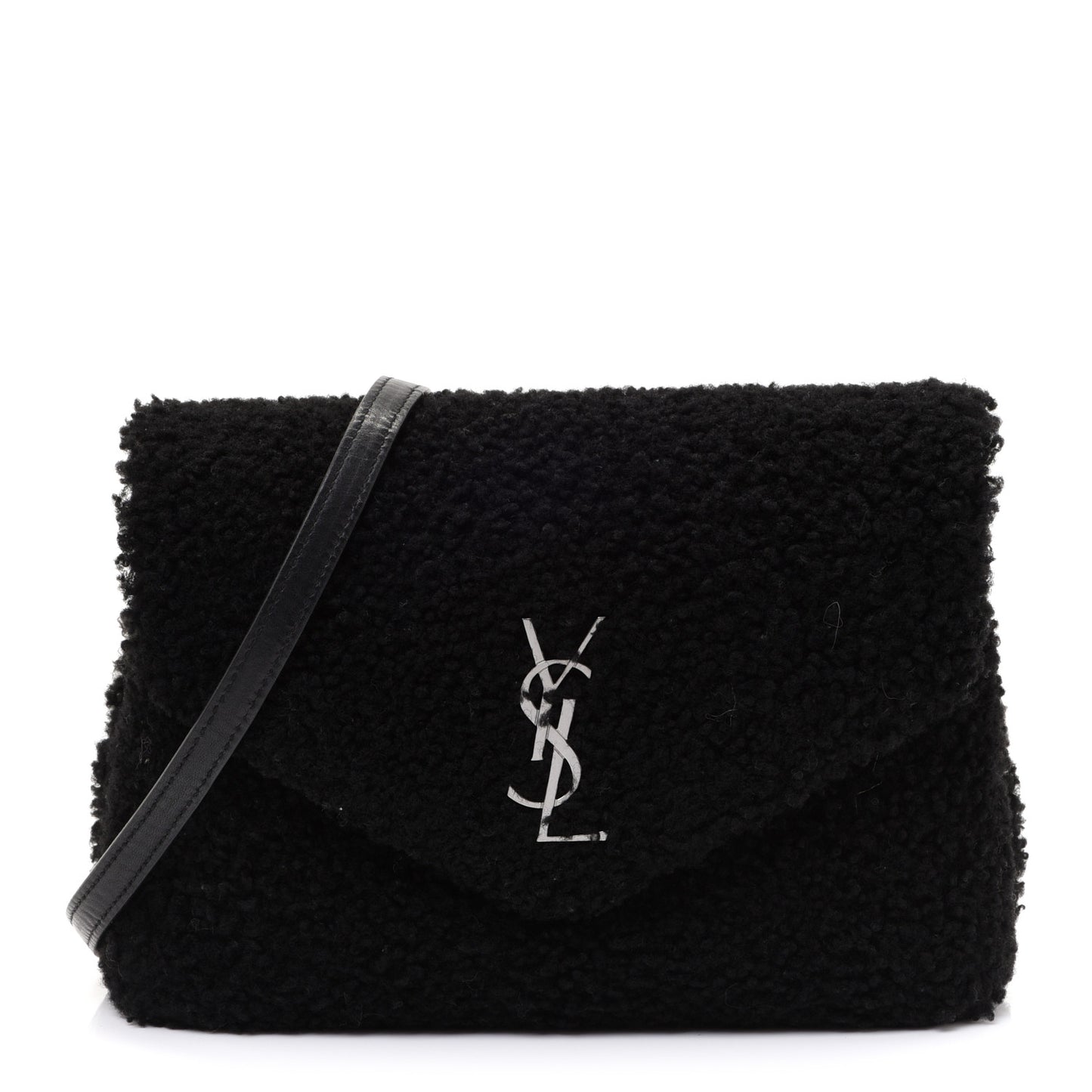 Shearling Toy Loulou Shoulder Bag Black