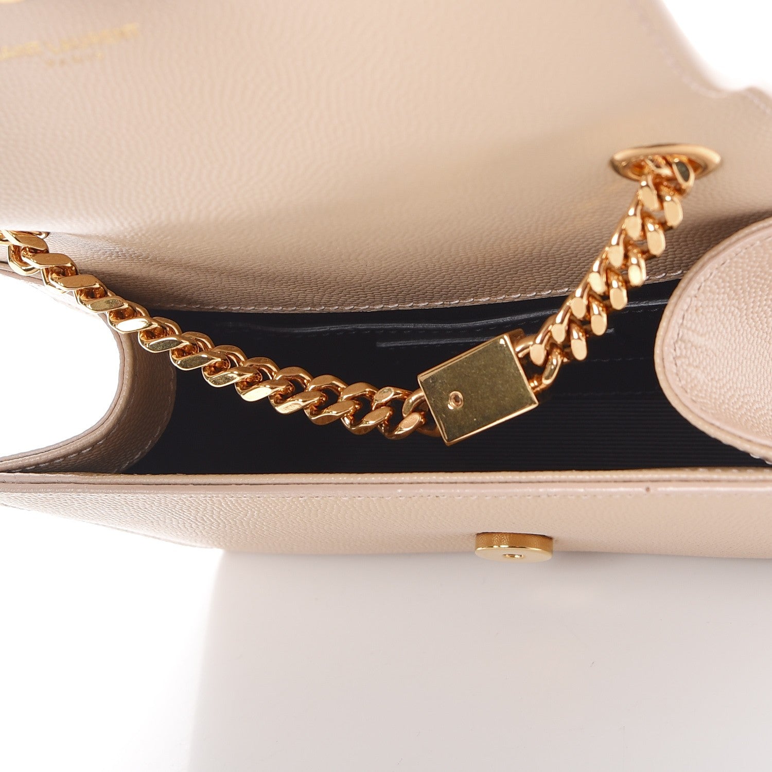 Saint Laurent Grain De Poudre Small Monogram Kate Satchel Nude Powder 6 of 7