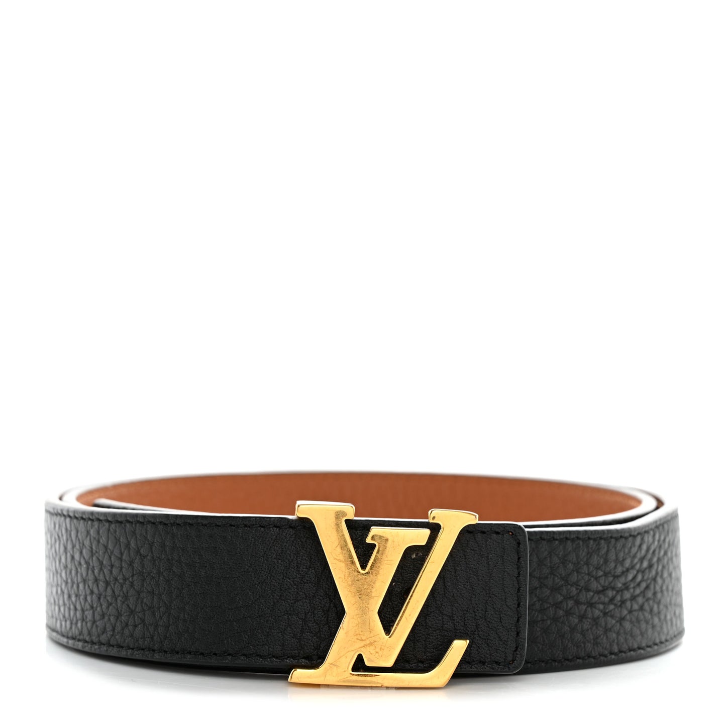 Taurillon Calfskin 30mm LV Initiales Reversible Belt 80/32 Black