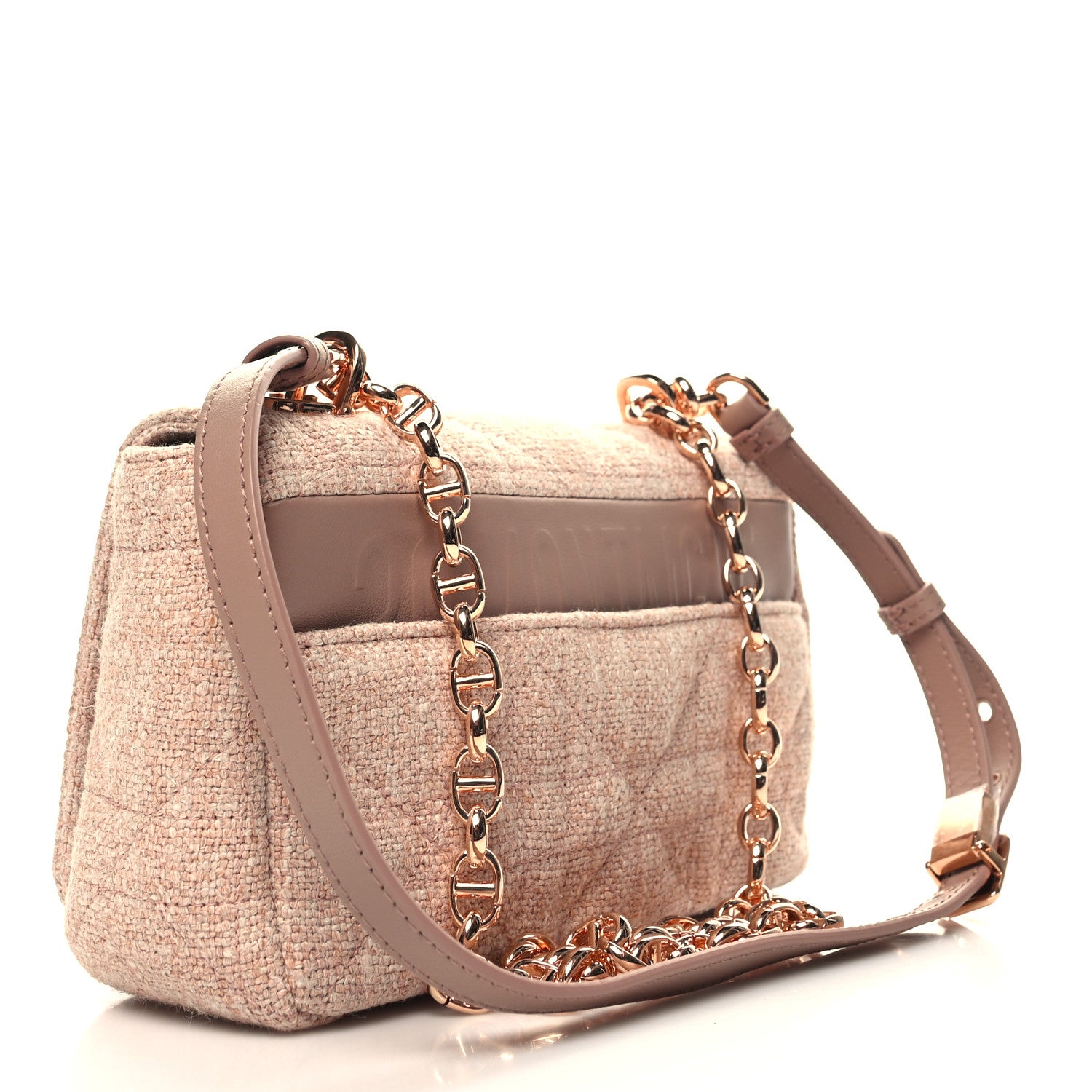 Christian Dior Linen Macrocannage Small Caro Bag Rose 3 of 10
