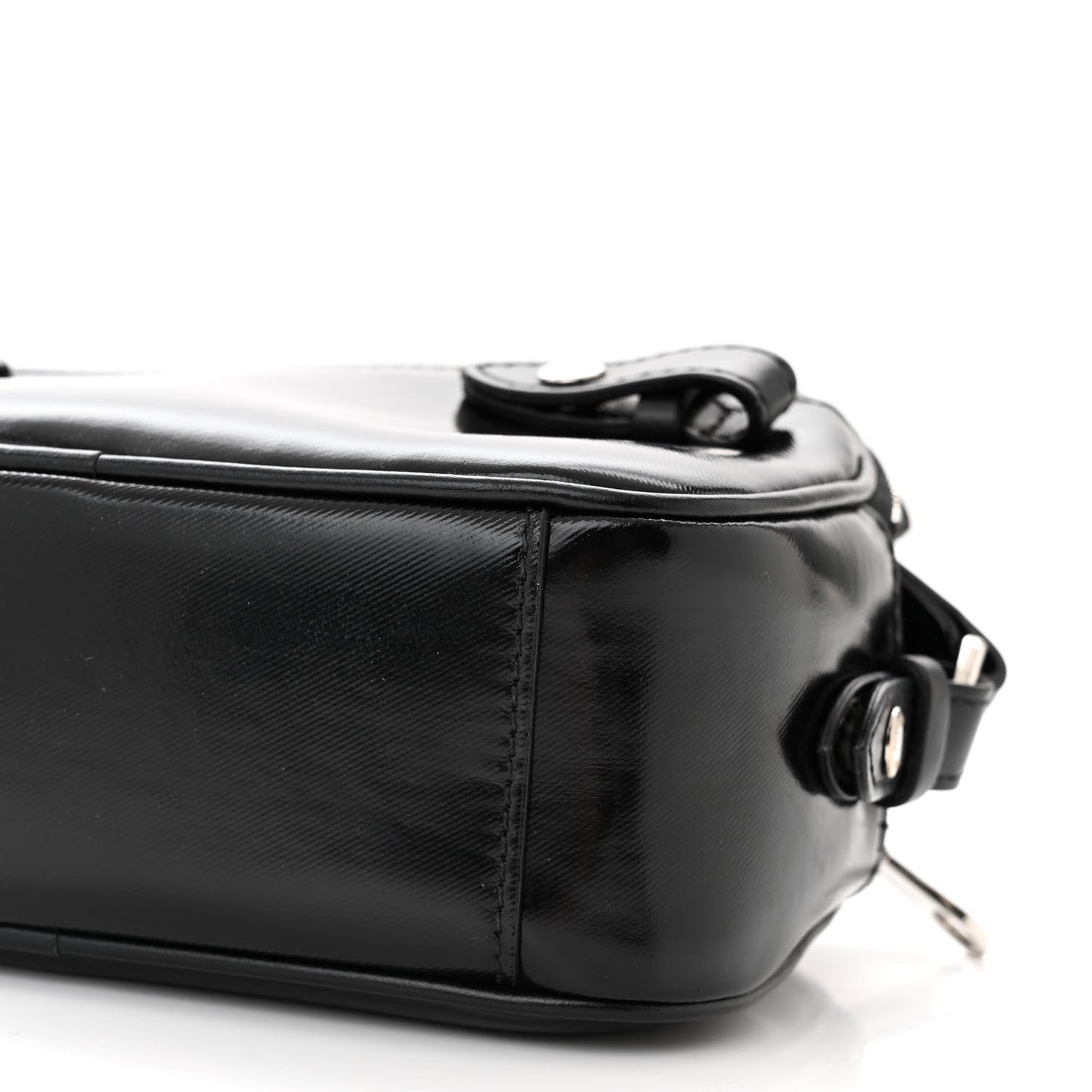 Coated Canvas Horseferry Print Micro Camera Bag Black