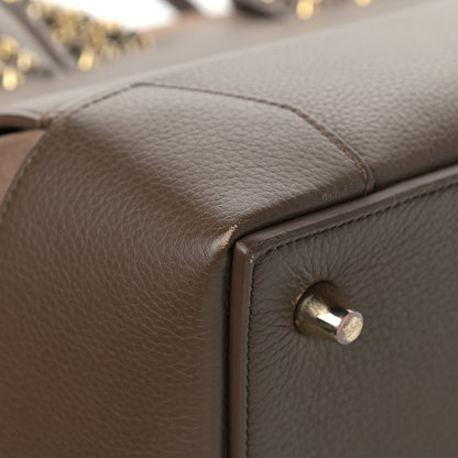 Christian Louboutin Suede Grained Calfskin Studded Large Eloise Satchel Brown 8 of 18