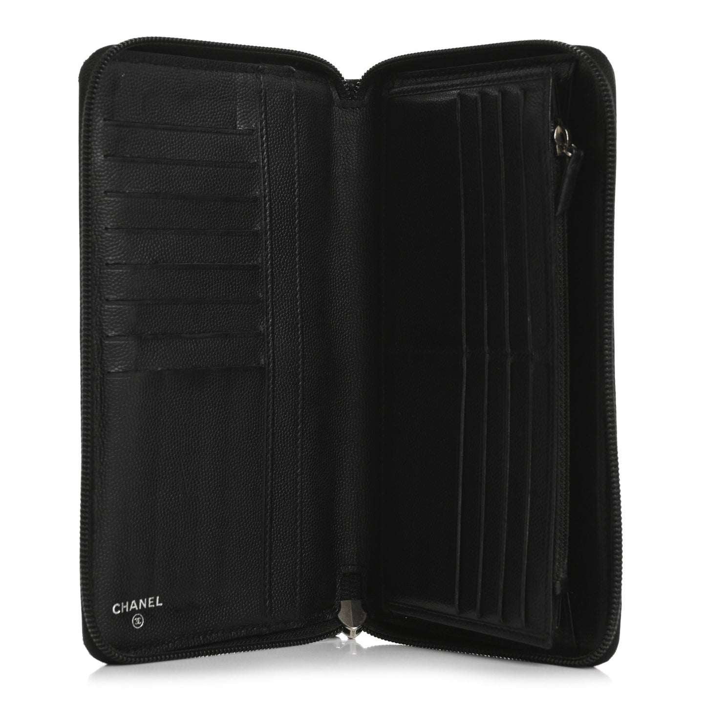 Caviar Large Sevruga Zip Around Organizer Wallet Black