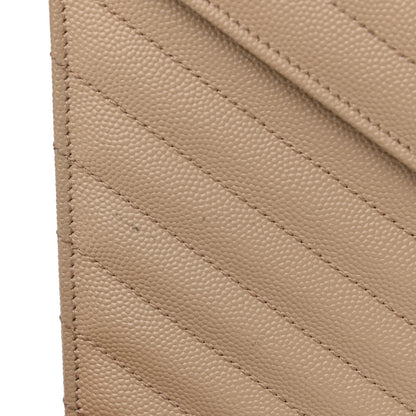 Saint Laurent Grain De Poudre Matelasse Chevron Large Monogram Satchel Dark Beige 13 of 14