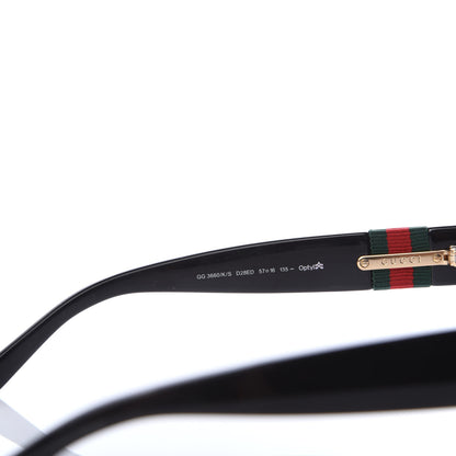 Gucci Acetate Oval Frame Web Sunglasses GG3660KS Black 6 of 8