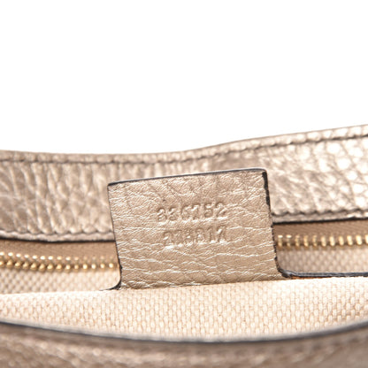Gucci Metallic Pebbled Calfskin Medium Soho Flap Crossbody Golden Beige 7 of 7