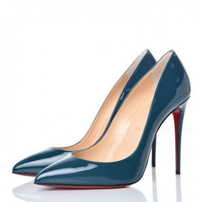 Christian Louboutin Patent Pigalle Follies 100 Pumps 39.5 Lagune 2 of 8