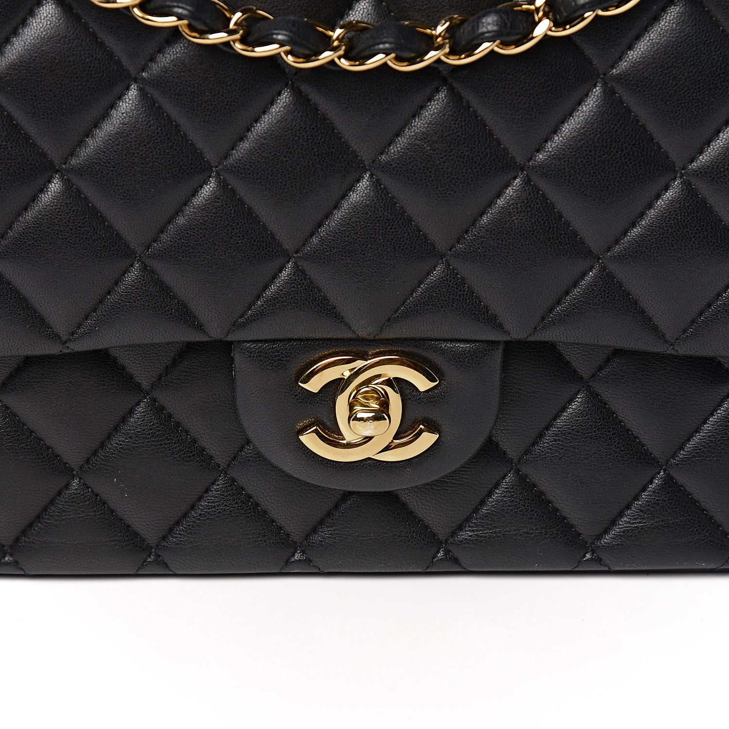 Chanel Lambskin Quilted Medium Double Flap Black 12 of 12