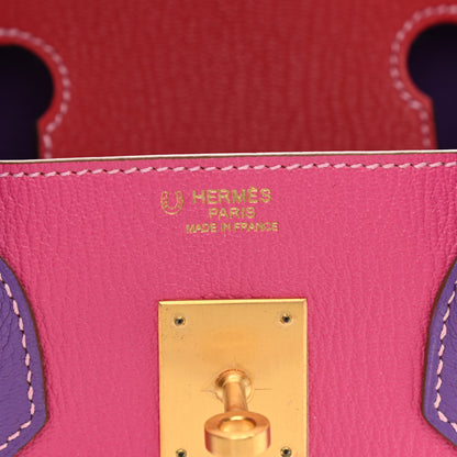 Hermes Chevre Mysore Horseshoe Birkin 30 Rose Tyrien Rouge Garance Parme 6 of 10