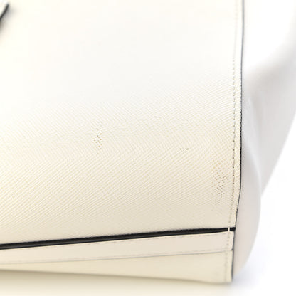 Prada Saffiano Soft Calfskin Zippered Tote White 10 of 11
