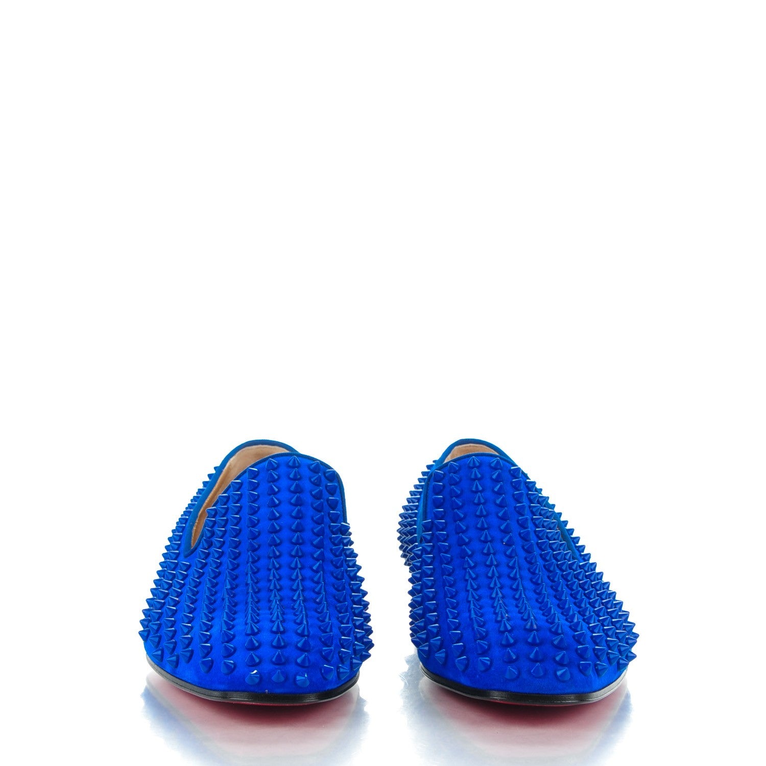 Christian Louboutin Mens Veau Velours Spikes Dandelion Flat 42.5 Electric 2 of 8
