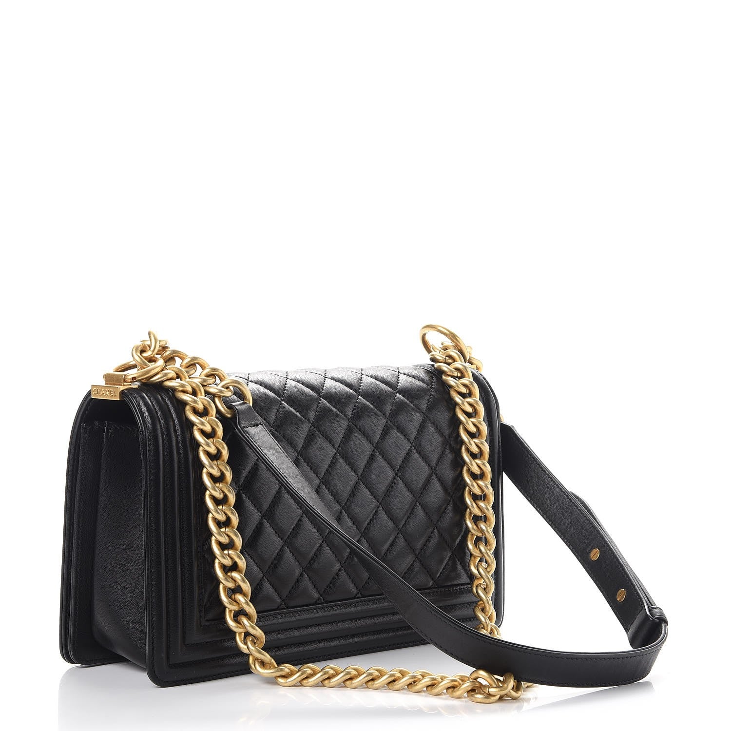 Chanel Lambskin Quilted Medium Boy Flap Black 3 of 13