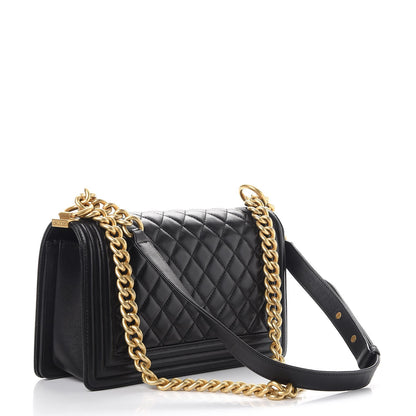 Chanel Lambskin Quilted Medium Boy Flap Black 3 of 13