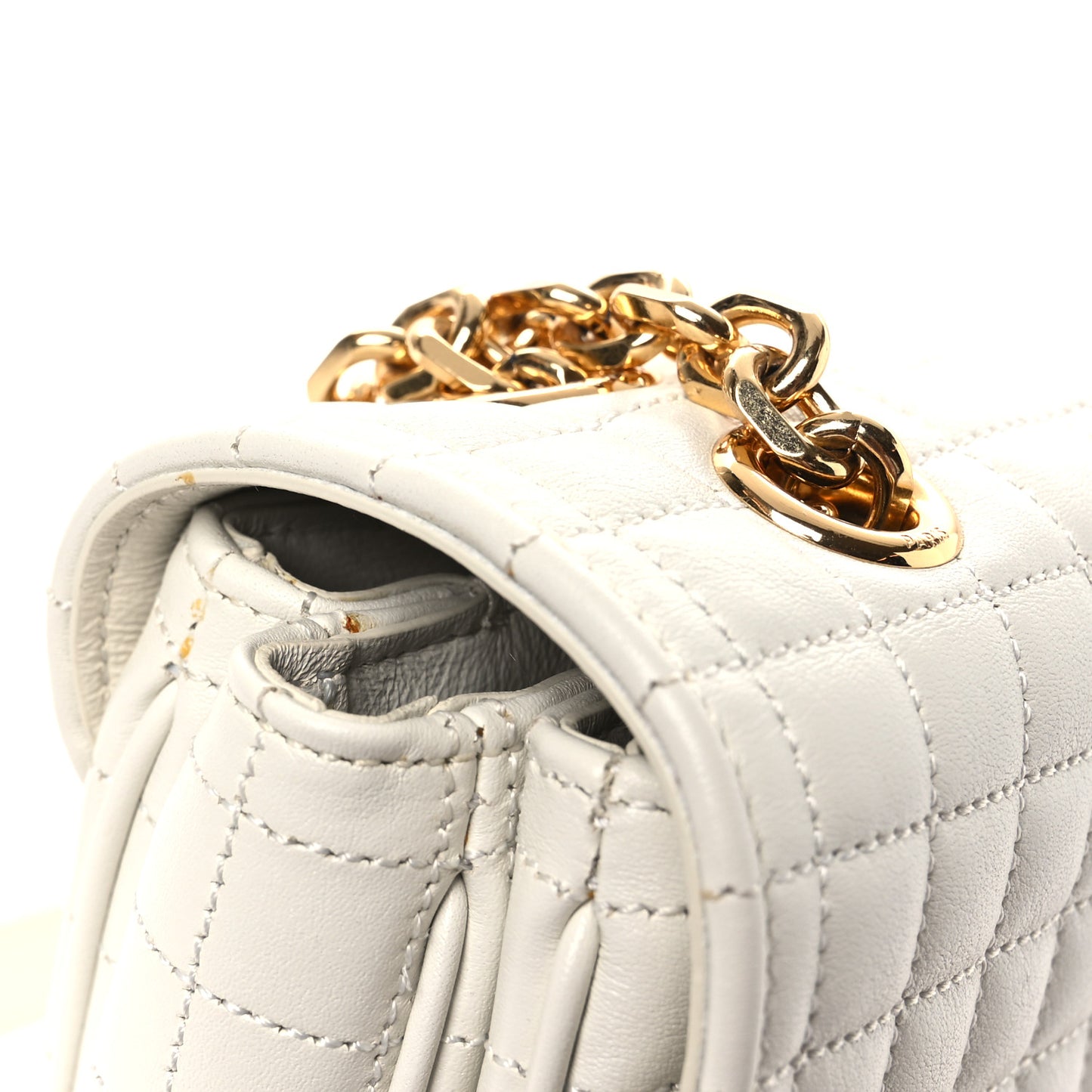 Calfskin Quilted Medium C Bag White