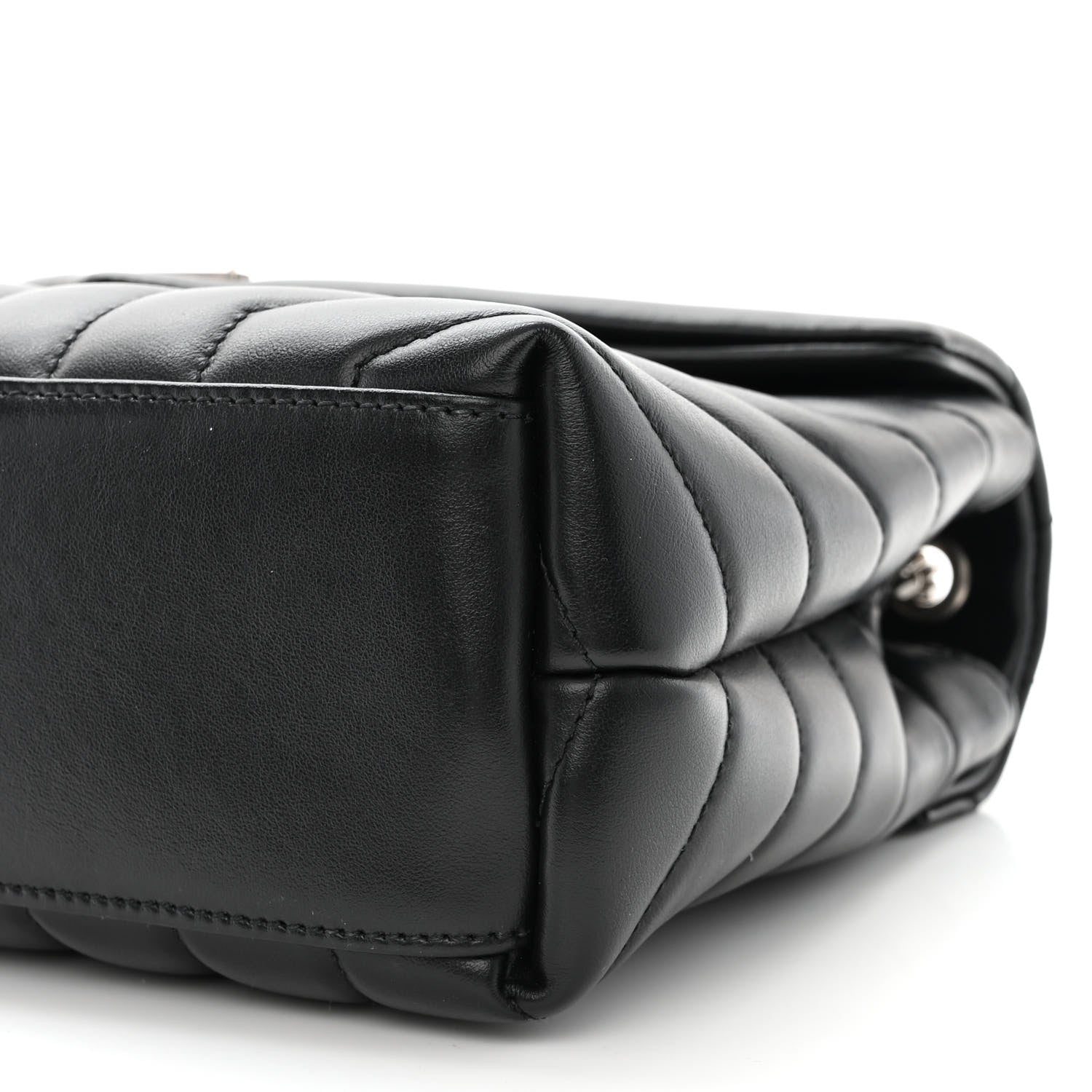 Saint Laurent Calfskin Y Quilted Monogram Small Loulou Chain Satchel Black 10 of 12