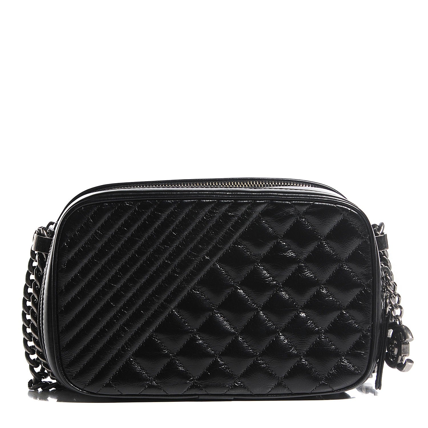 Chanel Glazed Calfskin Small Coco Boy Camera Case Black 1 of 7