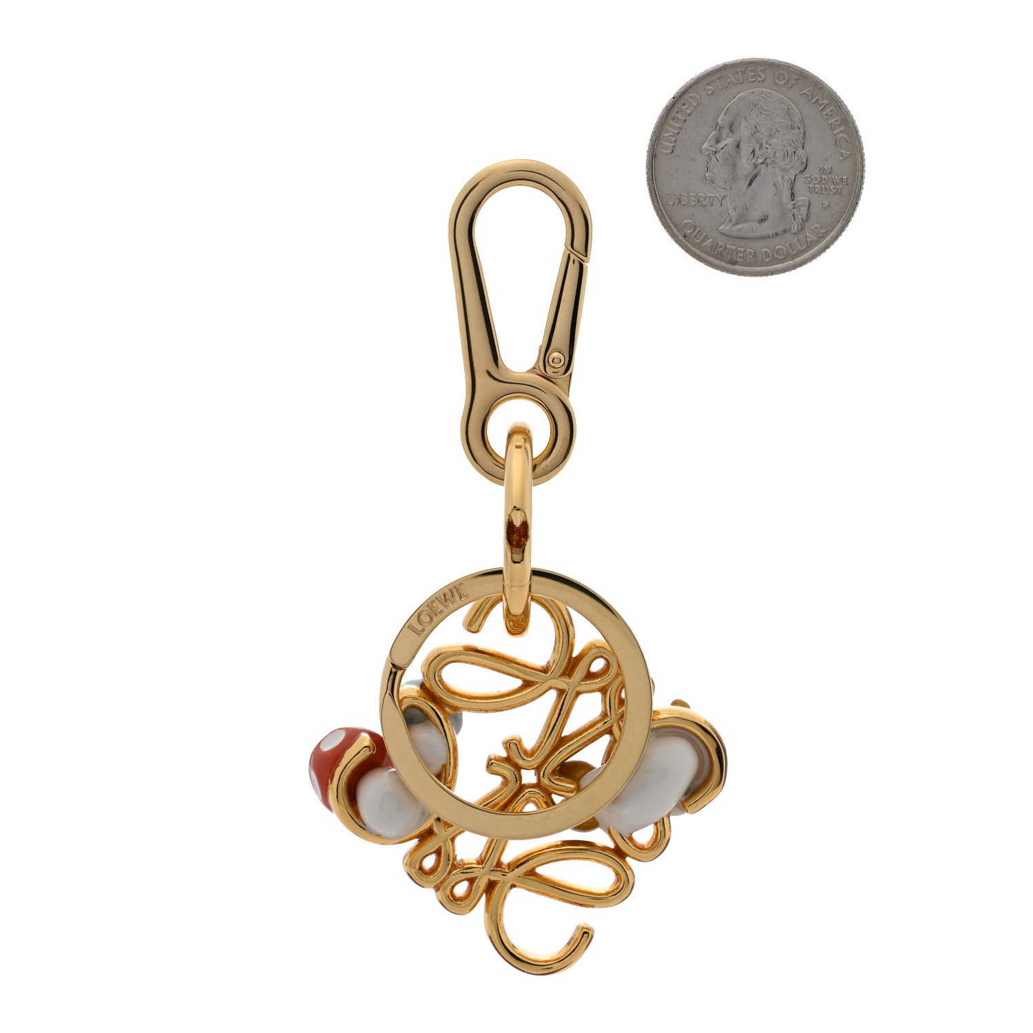 Loewe X SUNA FUJITA Metal Anagram Hamster Bag Charm Key Holder Gold 2 of 3