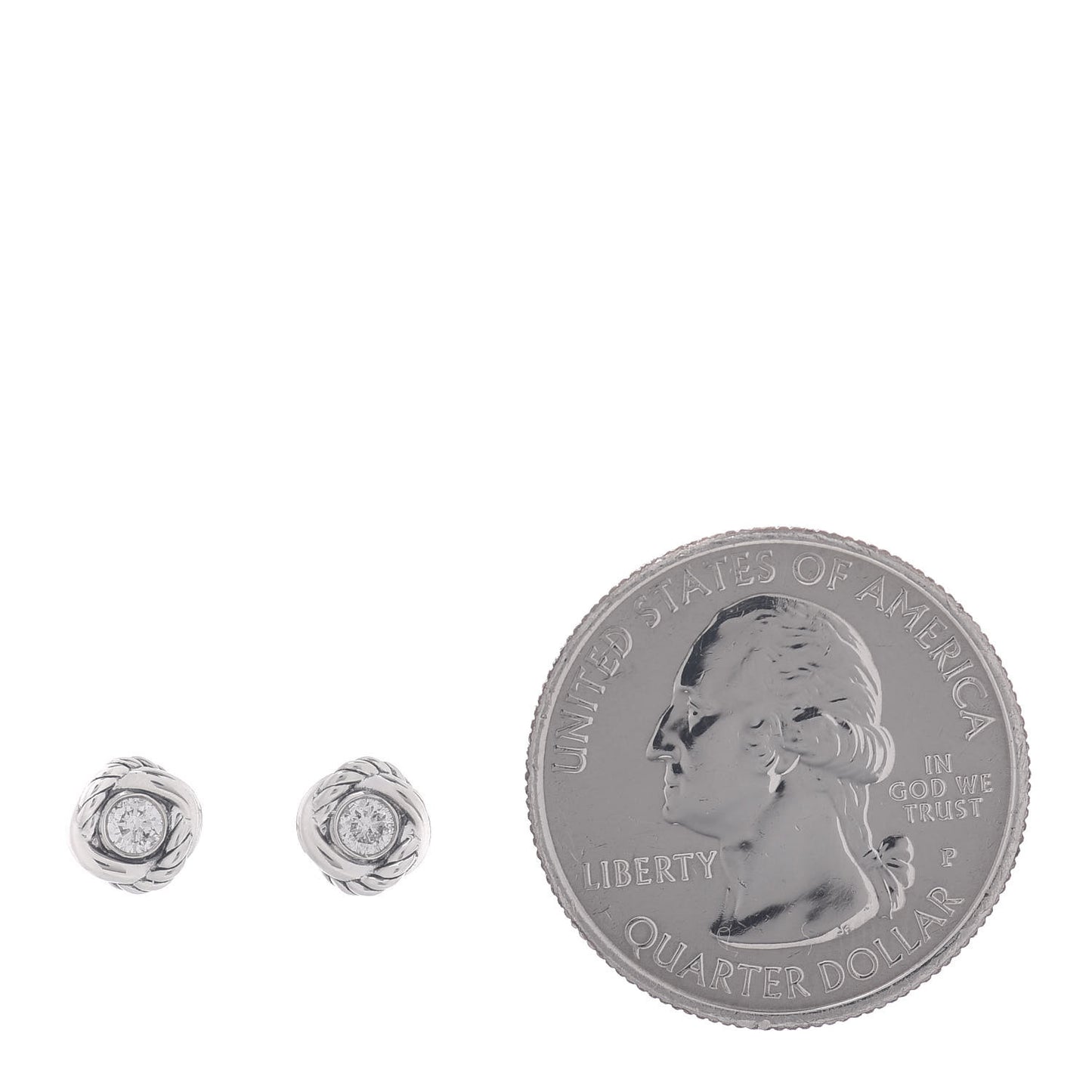 Sterling Silver Diamond 7mm Infinity Stud Earrings