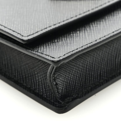 Prada Saffiano Card Holder With Chain Black 7 of 8