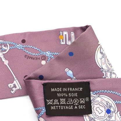 Hermes Silk Les Cles A Pois Twilly Marron Glace Gris 3 of 4
