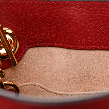 Gucci GG Supreme Monogram Flora Textured Calfskin Small Padlock Tote Red 5 of 12