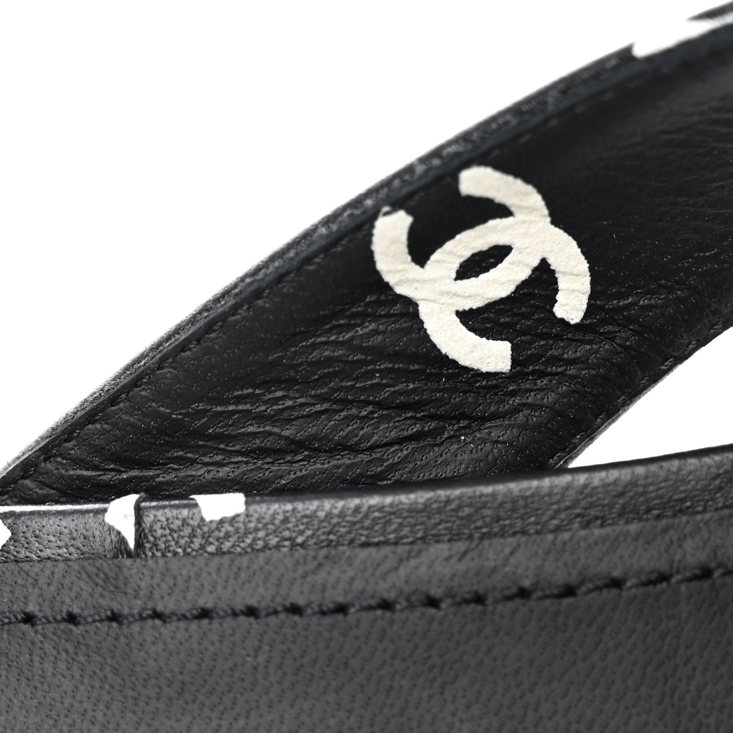 Chanel Printed Lambskin Coco Beach Thong Sandals 41 Black White 13 of 14
