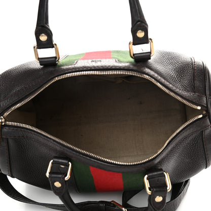 Gucci Calfskin Vintage Web Medium Boston Dark Brown 4 of 10