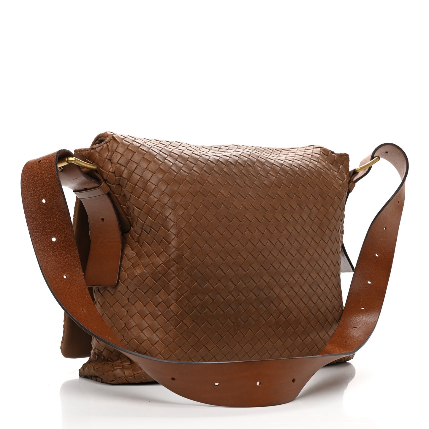 Nappa Intrecciato Messenger Bag Noce