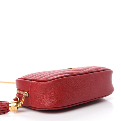 Saint Laurent Grain De Poudre Matelasse Monogram Mini Lou Camera Bag Eros Red 4 of 11