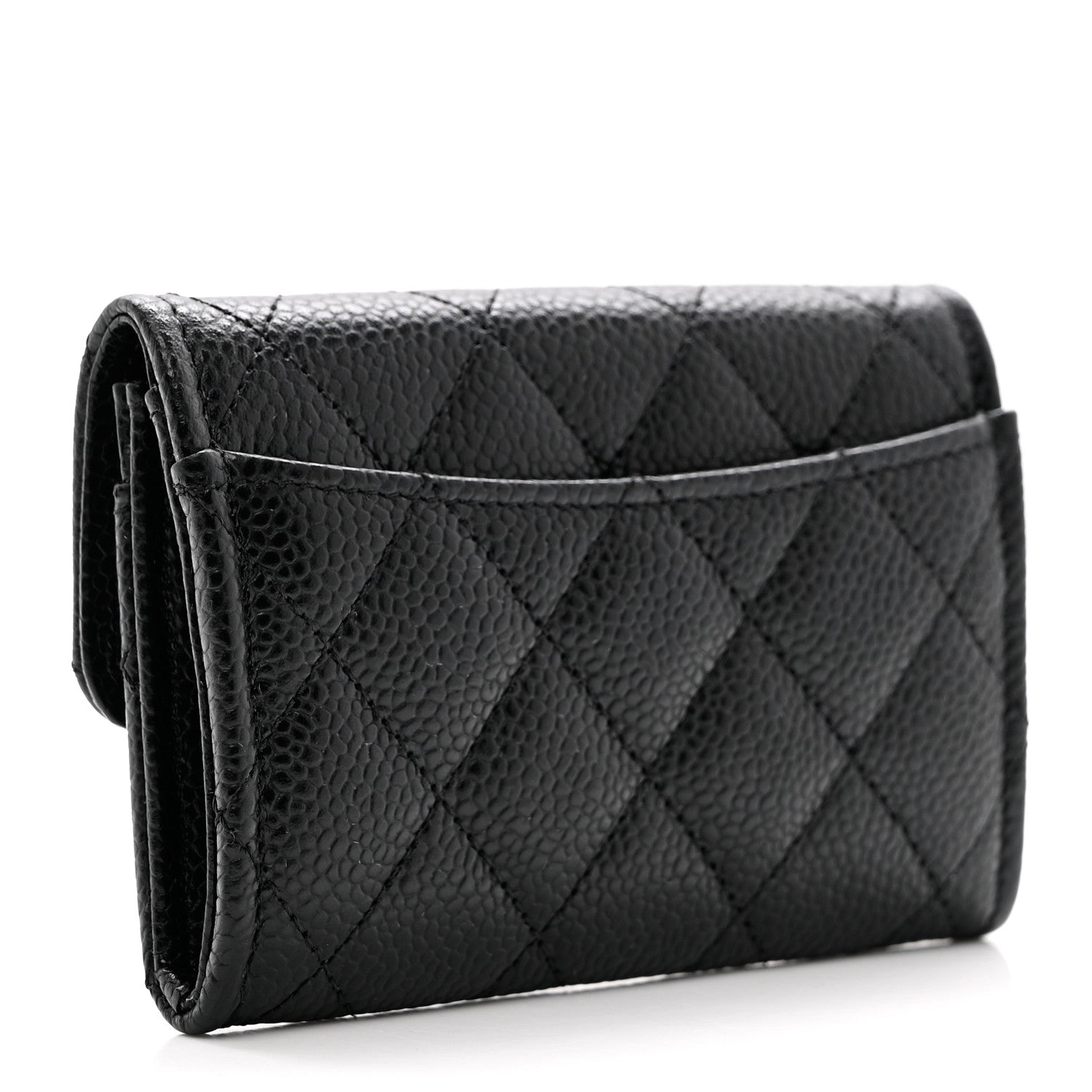 Chanel Caviar Quilted Flap Card Holder Wallet Black 2 of 8