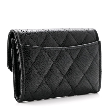 Chanel Caviar Quilted Flap Card Holder Wallet Black 2 of 8