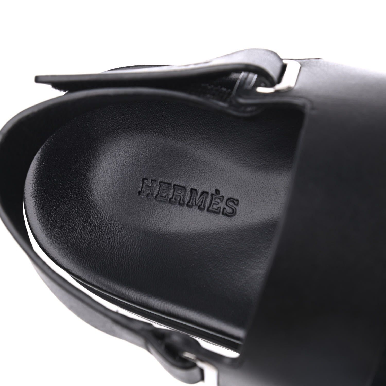 Hermes Calfskin Mens Takara Sandals 42 Black 6 of 15