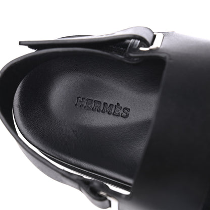 Hermes Calfskin Mens Takara Sandals 42 Black 6 of 15