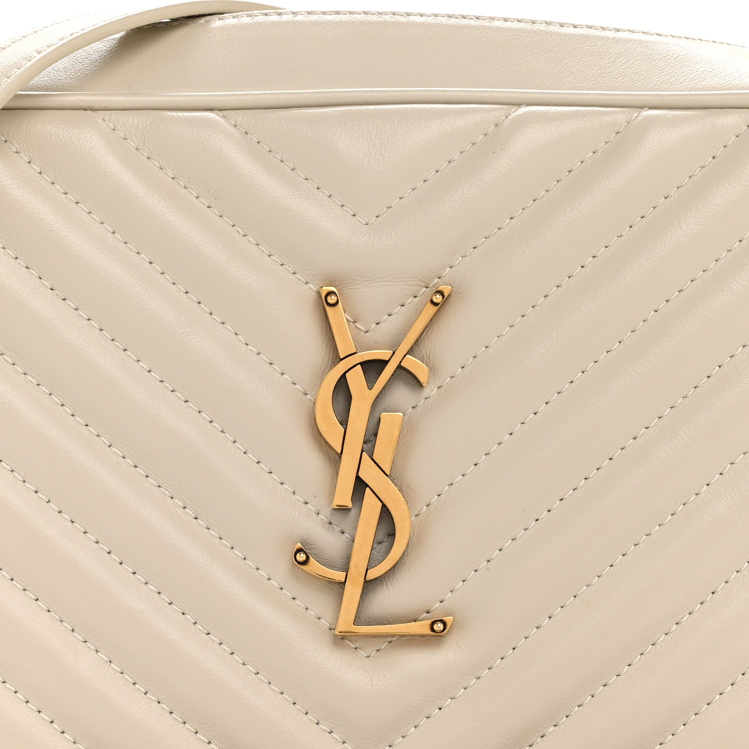 Saint Laurent Calfskin Matelasse Monogram Lou Camera Bag Crema Soft 8 of 12