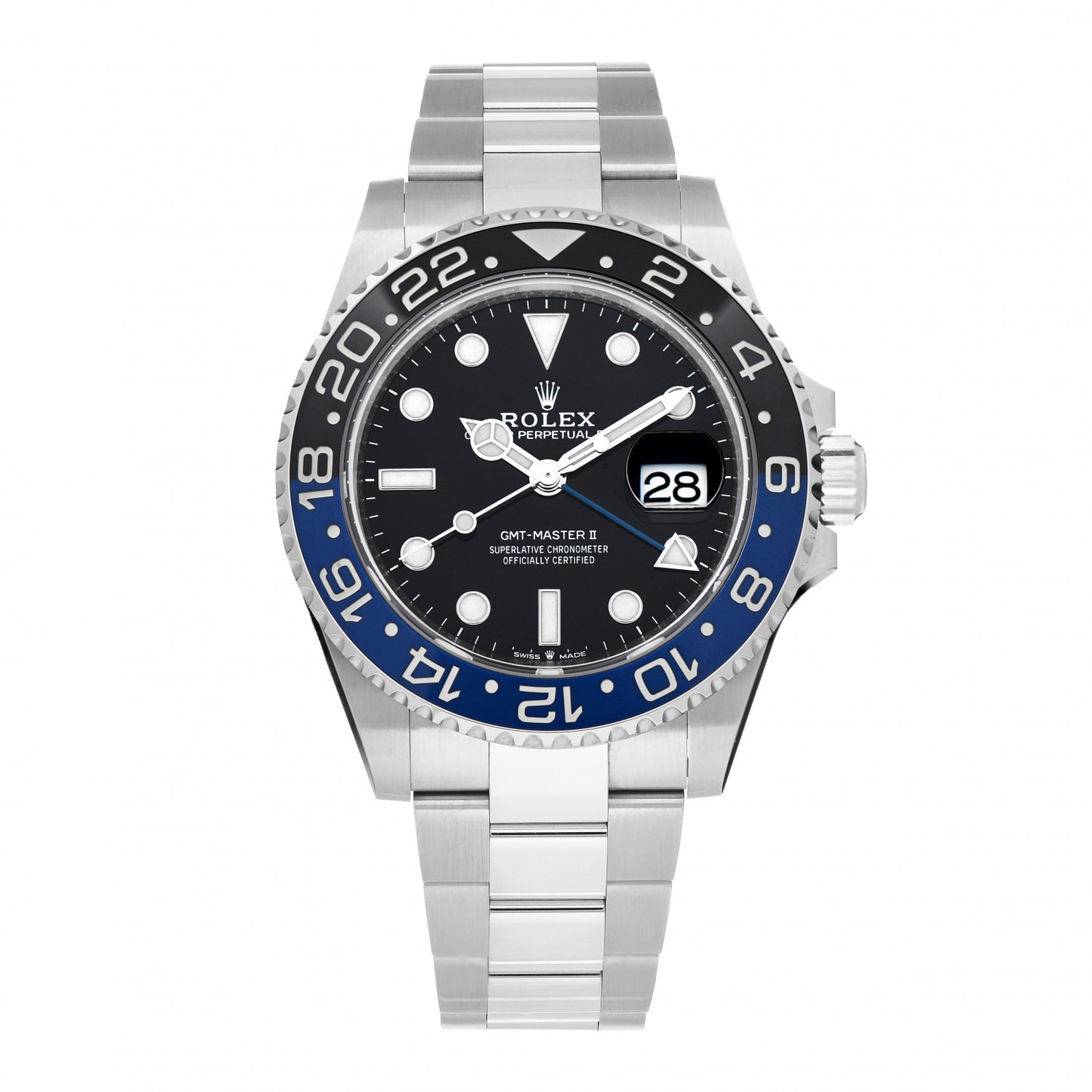 Stainless Steel 40mm Oyster Perpetual Date GMT Master II Batman Watch Black 116710BLNR