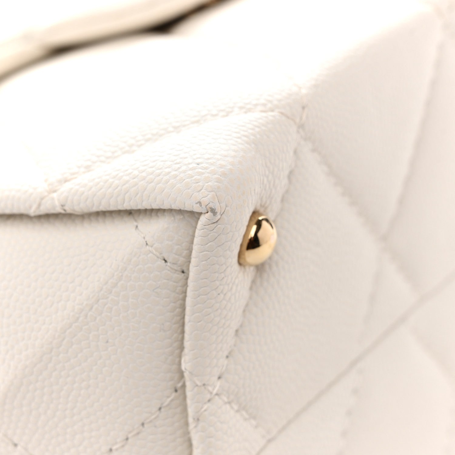 Chanel Caviar Quilted Mini Retro Twist Top Handle Flap White 12 of 14