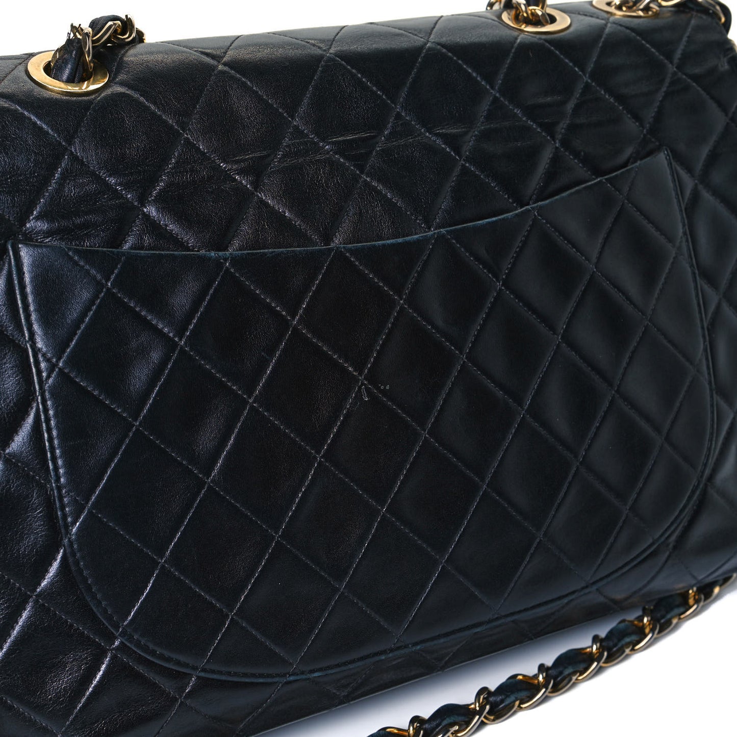 Lambskin Quilted XL Jumbo Single Flap Black