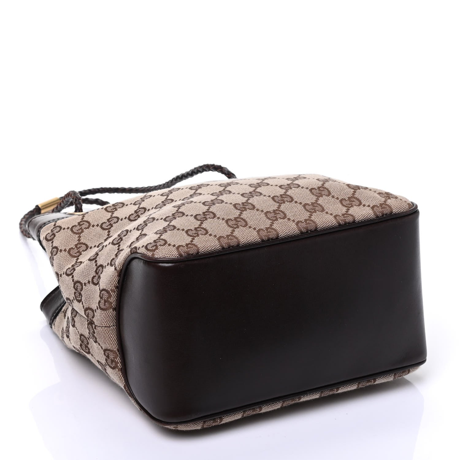 Gucci Monogram Woven Handle Tote Brown 4 of 9