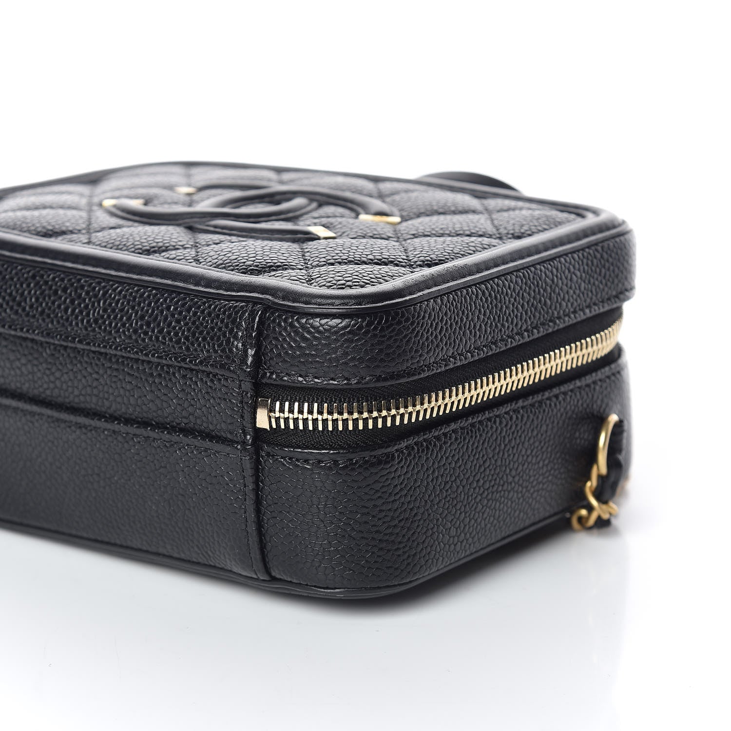 Chanel Caviar Quilted Small CC Filigree Vanity Case Black 6 of 10